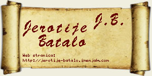 Jerotije Batalo vizit kartica